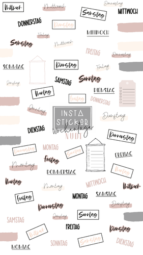 Instagram Story Sticker _ Wochentage nude _ +50 Stück _ Download
