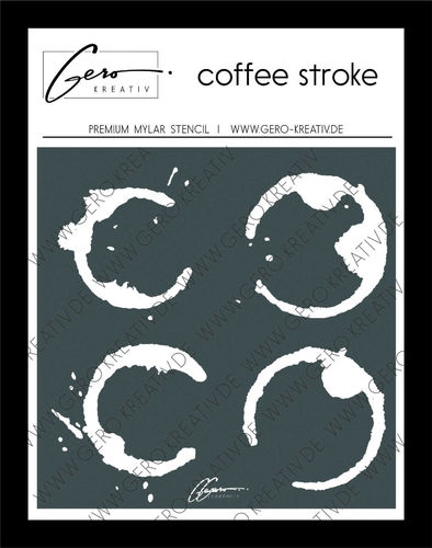 Stencil / Schablone / Masking _ coffee stroke _ 10x10